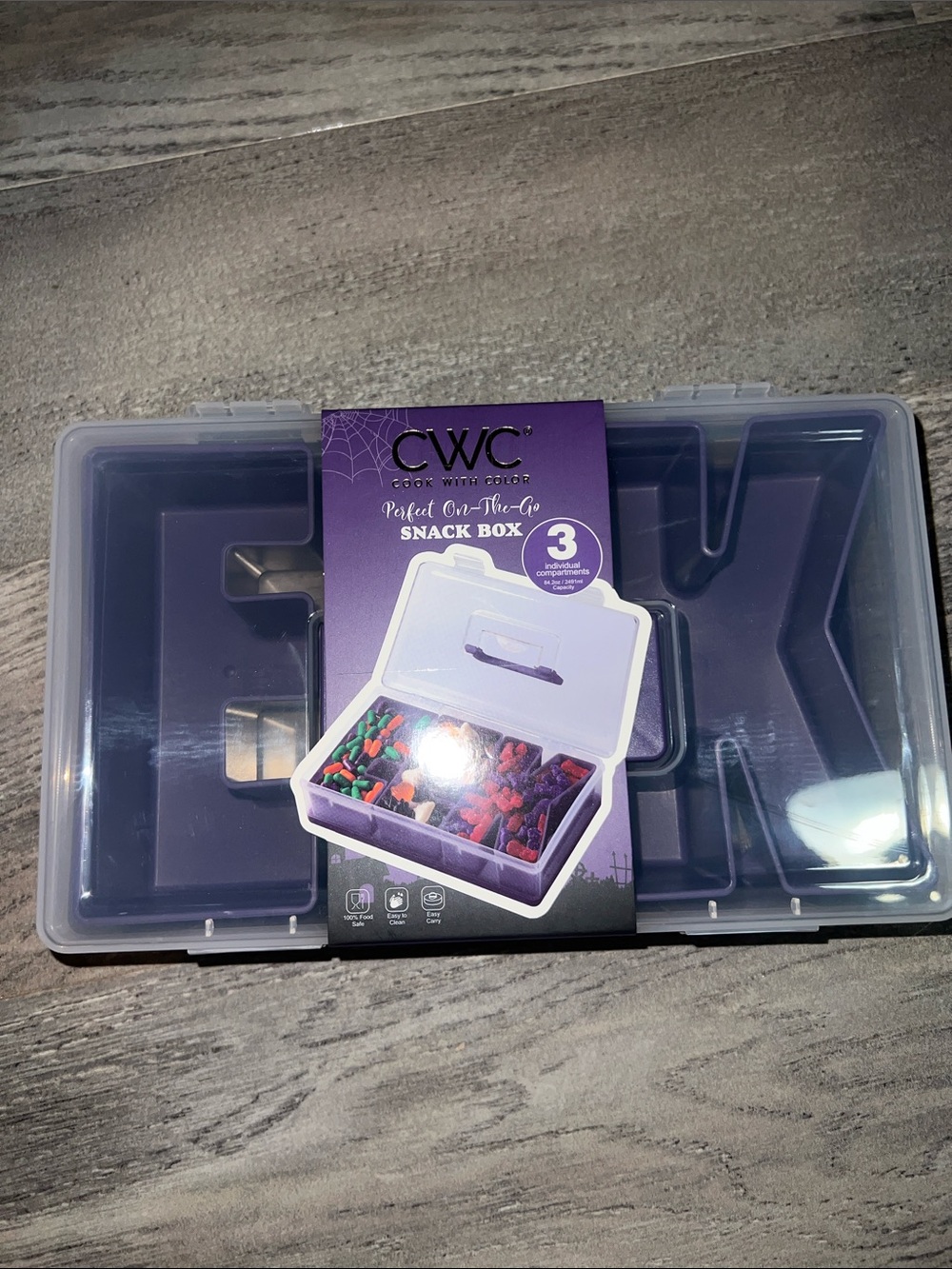 CWC Purple Halloween 3-Compartment On-The-Go Snack Box